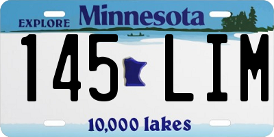 MN license plate 145LIM