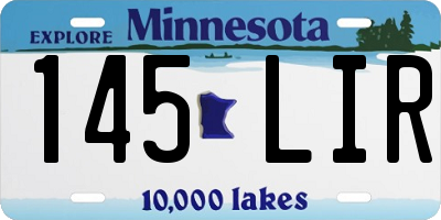MN license plate 145LIR