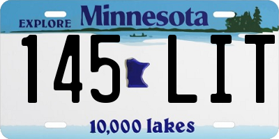 MN license plate 145LIT
