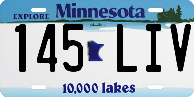 MN license plate 145LIV