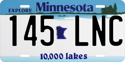 MN license plate 145LNC