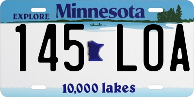 MN license plate 145LOA
