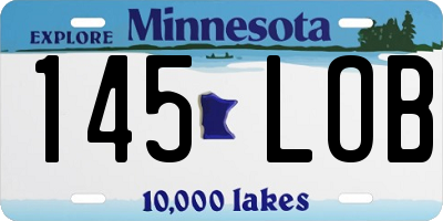 MN license plate 145LOB