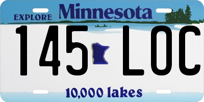 MN license plate 145LOC