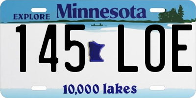 MN license plate 145LOE