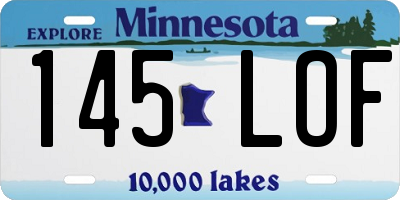 MN license plate 145LOF