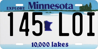 MN license plate 145LOI