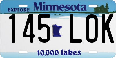 MN license plate 145LOK