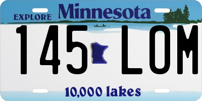MN license plate 145LOM