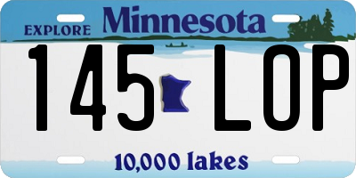 MN license plate 145LOP