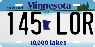 MN license plate 145LOR