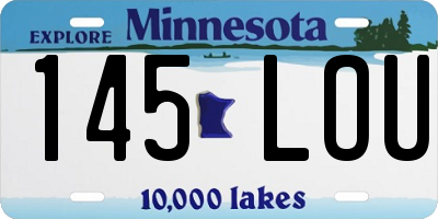 MN license plate 145LOU