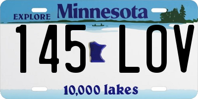 MN license plate 145LOV