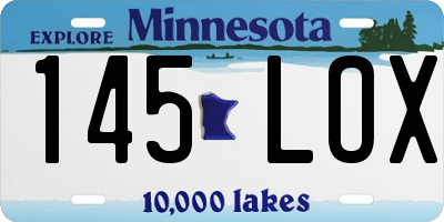 MN license plate 145LOX