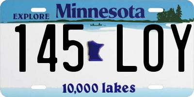 MN license plate 145LOY