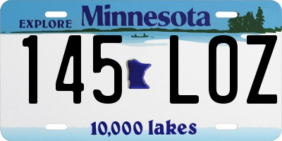 MN license plate 145LOZ