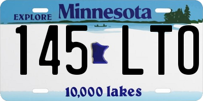 MN license plate 145LTO