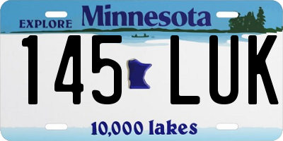 MN license plate 145LUK