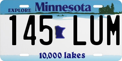 MN license plate 145LUM