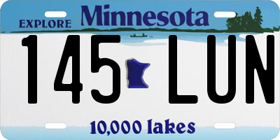 MN license plate 145LUN