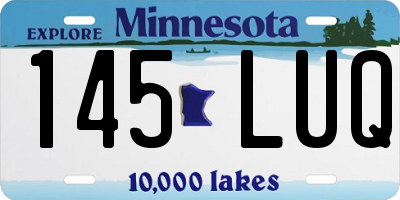 MN license plate 145LUQ