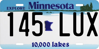 MN license plate 145LUX
