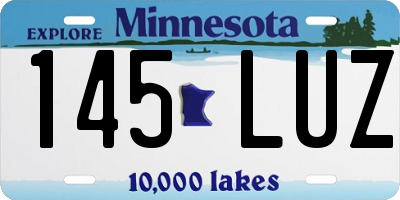 MN license plate 145LUZ