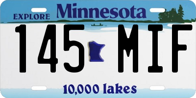 MN license plate 145MIF