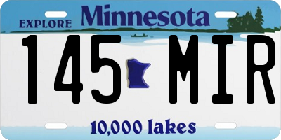 MN license plate 145MIR