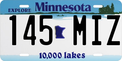 MN license plate 145MIZ