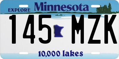 MN license plate 145MZK