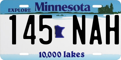 MN license plate 145NAH