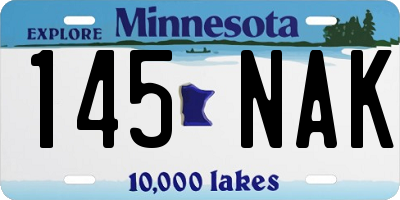 MN license plate 145NAK