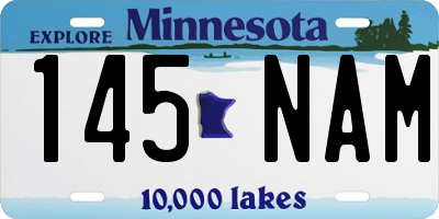 MN license plate 145NAM