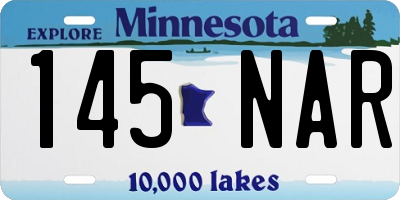 MN license plate 145NAR