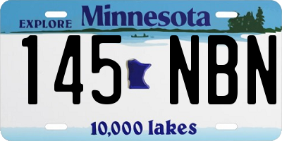 MN license plate 145NBN
