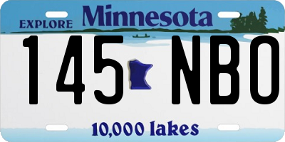 MN license plate 145NBO