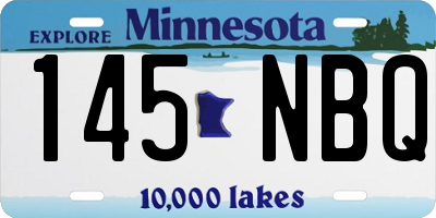 MN license plate 145NBQ