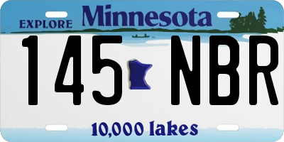MN license plate 145NBR