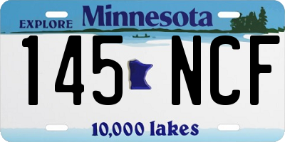 MN license plate 145NCF