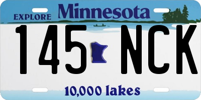 MN license plate 145NCK