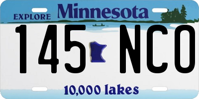MN license plate 145NCO