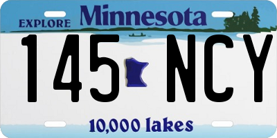 MN license plate 145NCY