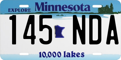 MN license plate 145NDA