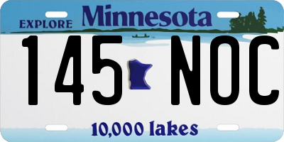 MN license plate 145NOC