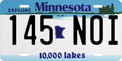 MN license plate 145NOI