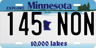 MN license plate 145NON