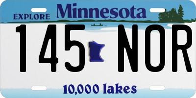 MN license plate 145NOR