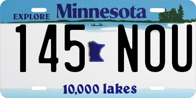 MN license plate 145NOU
