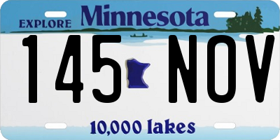 MN license plate 145NOV